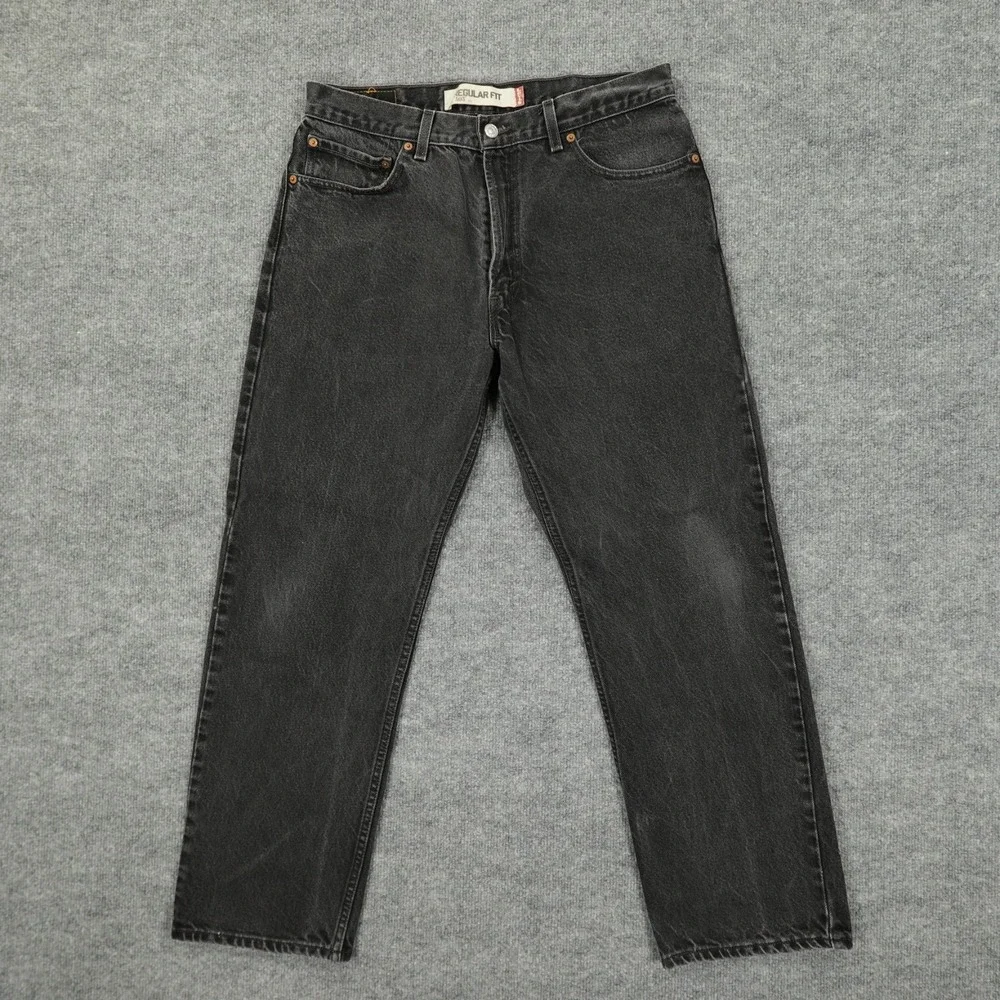 Vintage Levis 505 Jeans Mens 32x29 (Tag 36x30) Black Regular Fit Straight Leg